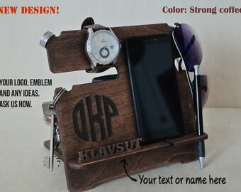 Phone stand, 21st birthday gift, boyfriend gift, best man gift, Graduation gift, desk organizer, docking station, 1st anniversary gift, mens