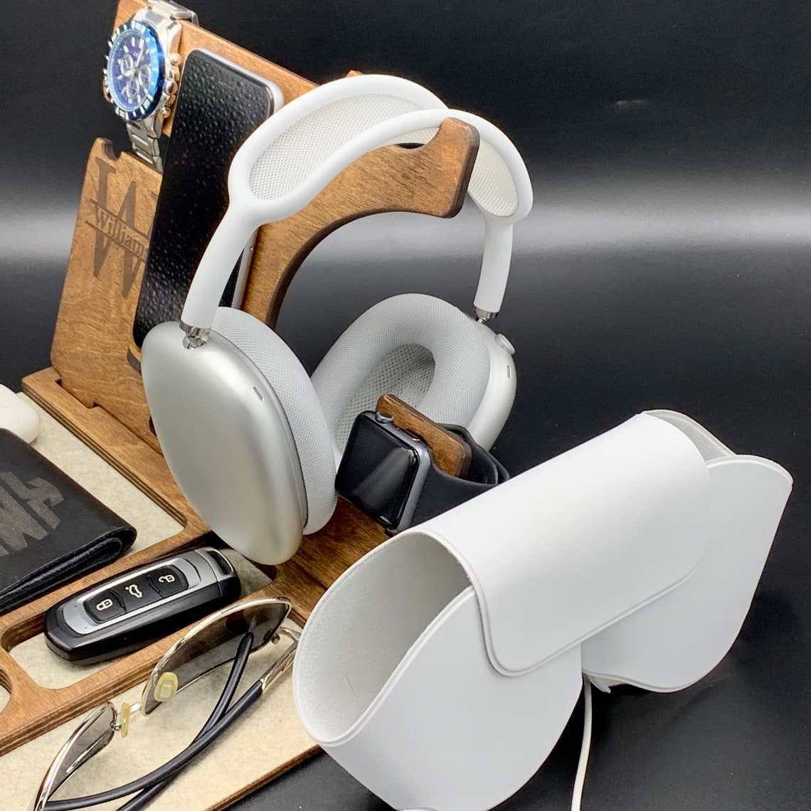 Airpods Max Stand Wood Charging Station Headphone Stand Etsy