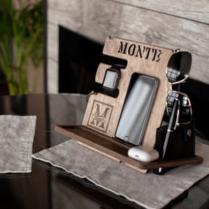 Custom Wood Docking Station - Christmas Gift Ideas: Men's Accessories Organizer image 2