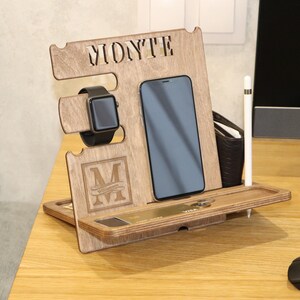 Custom Wood Docking Station - Christmas Gift Ideas: Men's Accessories Organizer image 3