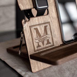 Custom Wood Docking Station - Christmas Gift Ideas: Men's Accessories Organizer image 6