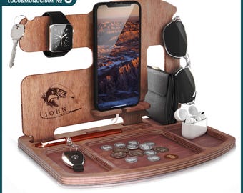 Personalized docking station, Perfect  Gift for Birthday, Gift for best friend, Gift for men, Cool gift for dad and Fathers gift