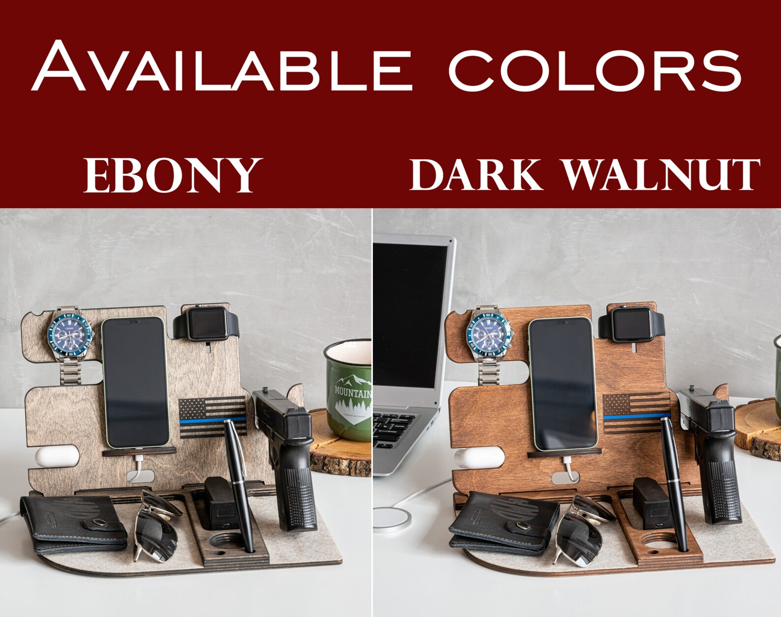 Dock Station With Gun Holder Wood Docking Station With Gun Etsy