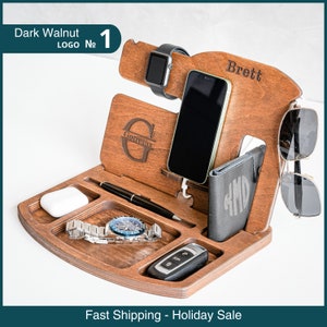 Mens Docking Station Tech Gift, Christmas gift idea for him, Phone organizer, for men gift, Desk Organizer, thoughtful gift