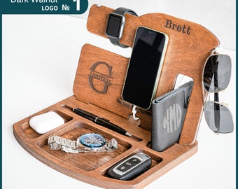 Mens Docking Station Tech Gift, Christmas gift idea for him, Phone organizer, for men gift, Desk Organizer, thoughtful gift