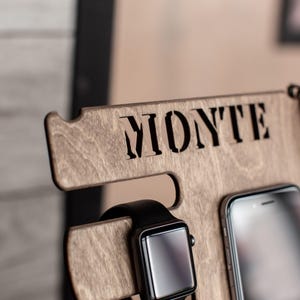 Custom Wood Docking Station - Christmas Gift Ideas: Men's Accessories Organizer image 5