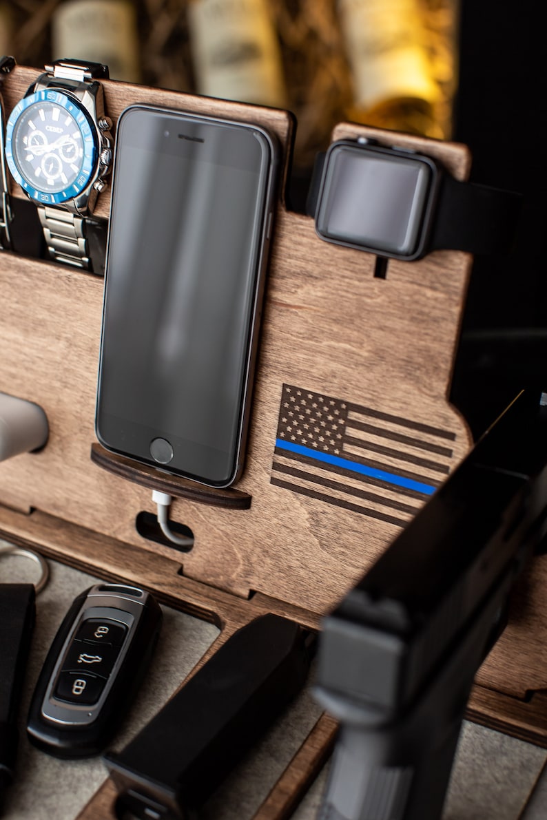 Dock Station With Gun Holder Wood Docking Station With Gun Etsy