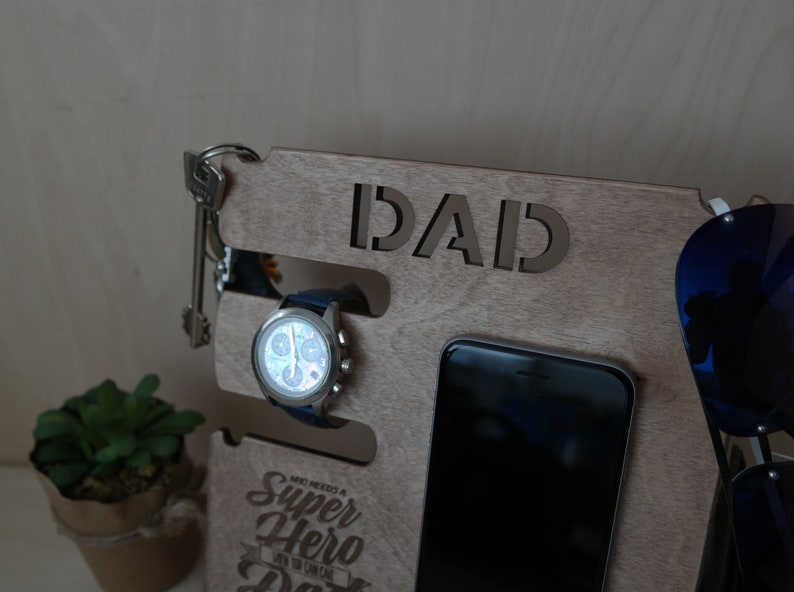 Custom gift for dad Wood docking station Gift for dad from Etsy