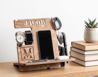 Custom Wood Docking Station - Christmas Gift Ideas: Men's Accessories Organizer