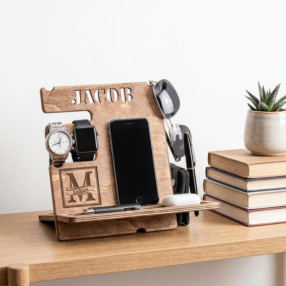 Custom Wood Docking Station - Christmas Gift Ideas: Men's Accessories Organizer