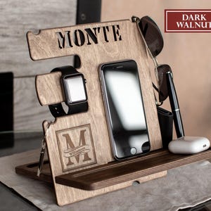 Custom Wood Docking Station - Christmas Gift Ideas: Men's Accessories Organizer image 8