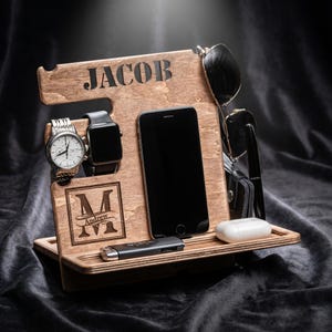 Custom Wood Docking Station - Christmas Gift Ideas: Men's Accessories Organizer image 9