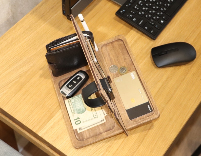 Personalized Night Stand Phone Dock Wood Valet iPhone Etsy