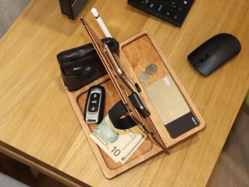 Custom Wood Docking Station - Christmas Gift Ideas: Men's Accessories Organizer image 7