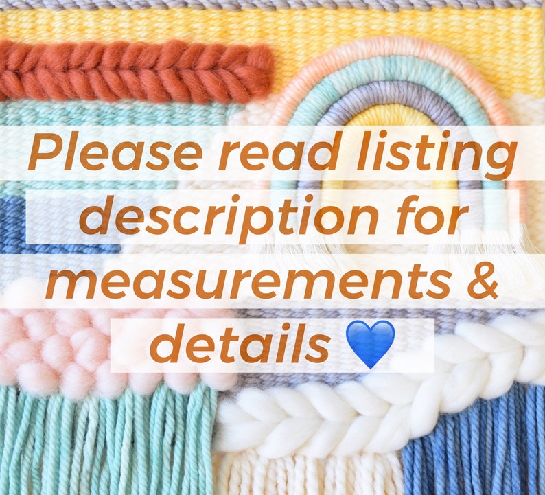 Ready to ship fiber art weaving wall hanging for nursery kids space celestial bedroom. Crescent moon woven wall charm