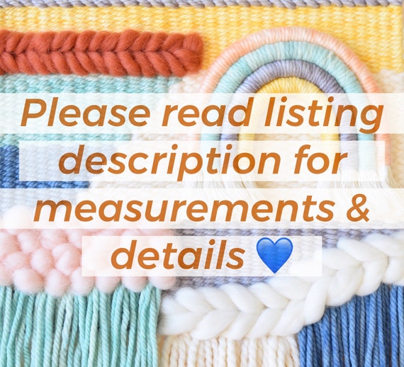 Ready to ship fiber art weaving wall hanging for nursery kids space celestial bedroom. Crescent moon woven wall charm
