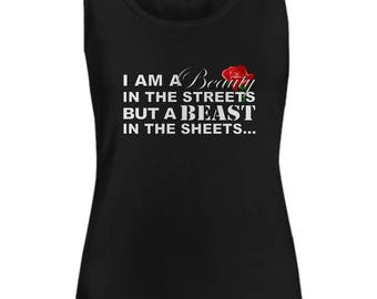 I Am A Beauty In The Streets Beast In Sheets Funny Women's Tank Top Black