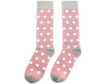 Dusty Rose Groomsmen Socks, Dusty Rose Polka Dot Socks, Pink Groomsmen Socks, Wedding Socks for Groomsman Best Man Groomsmen and Groom Gifts