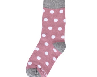 Dusty Rose Polka Dot Kids Socks for Ring Bearers, Dusty Rose Socks for Wedding, Pink Matching Socks for Junior Groomsmen and Ring Bearers