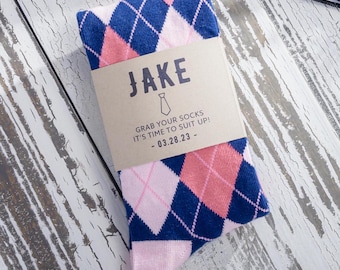 Personalized Groomsmen Socks Gift with Custom Sock Labels, Groomsmen Proposal Groomsman Gifts, Wedding Day Groomsmen Socks