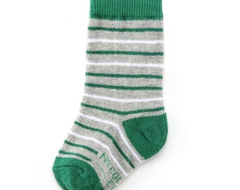 Green Striped Toddler Socks for Ring Bearers, Green Socks for Wedding, Matching Socks for Groomsmen and Ring Bearers