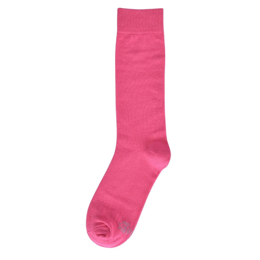 Hot Pink Men's Dress Socks, Solid Bright Pink Groomsmen Socks for Wedding, Hot Pink Men's Dress Socks Sized 8 - 13