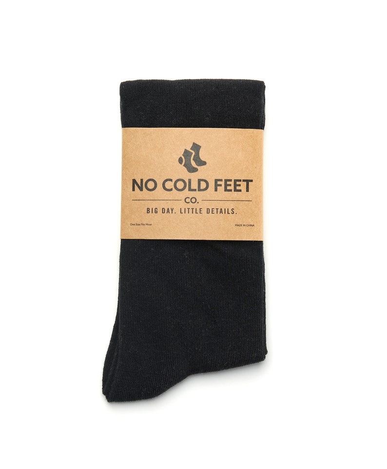 Personalized Black Groomsmen Socks with Custom Labels, Solid Black Socks Groomsmen Gift, Black Wedding Socks for Groomsman, Proposal Gift