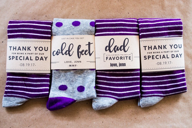 Gift for Dad on Wedding Day, Dad Favorite Walk Sock Label, Father of the Bride Gift, Gift for Father Dad Thank You Gift, Custom Gift for Dad