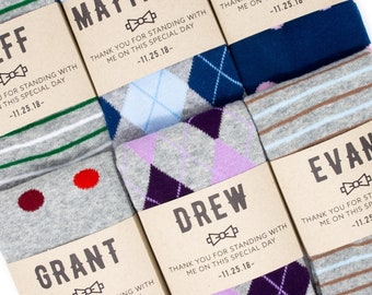 Groomsmen Gift, Thank You Wedding Sock Gift for Groomsmen, Thank You Gift for Groomsman and Best Man, Personalized Sock Labels Gift