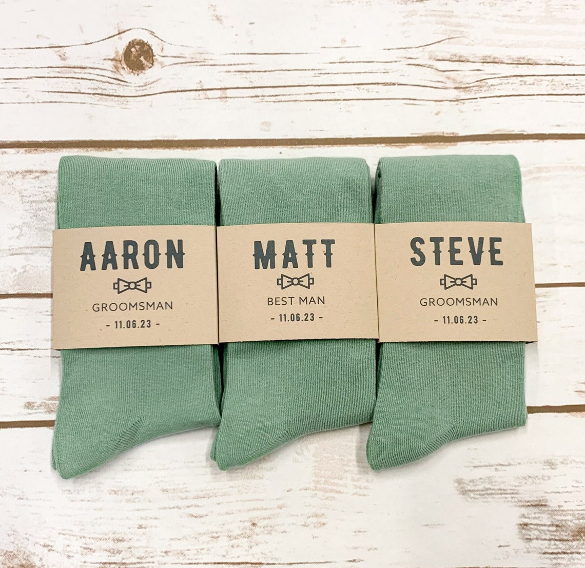 Sage Green Groomsmen Socks Solid Sage Green Socks Sage image 1