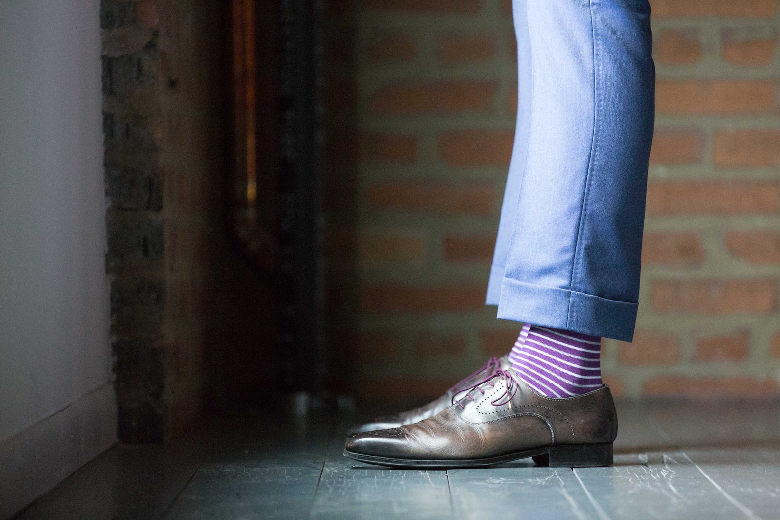 Purple Striped Groomsmen Socks Purple Socks for Wedding | Etsy