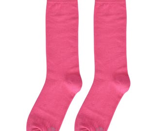 hot pink mens dress socks Hot Pink Men's Dress Socks, Solid Bright Pink Groomsmen Socks for Wedding, Hot  Pink Men's Dress Socks Sized 8 - 13