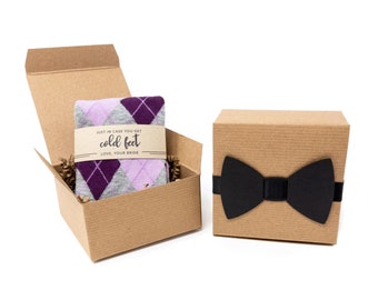 Groom Socks with Gift Box Wedding Socks, Gift for Groom Groom Gift Box, Gift for Groom From Bride, No Cold Feet Wedding Sock Label and Gift