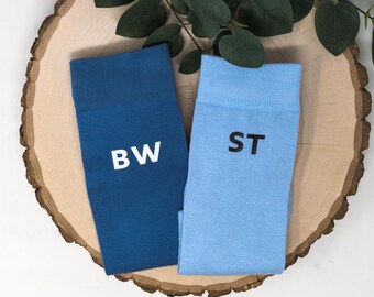 Custom Monogrammed Socks with Initials for Wedding, Personalized Groomsmen Socks for Groomsman, Customized Wedding Socks Groomsmen Gift