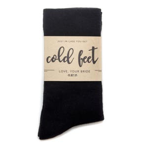 Groom Sock Gift for Wedding Day, In Case of Cold Feet Wedding Sock Label, No Cold Feet Mens Dress Socks, Cute Wedding Socks Gift for Groom