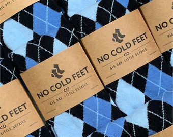 Black and Blue Groomsmen Socks Multi Pack, Blue and Black Argyle Socks for Wedding, Blue Wedding Socks for Groomsmen Sized Mens 8-13