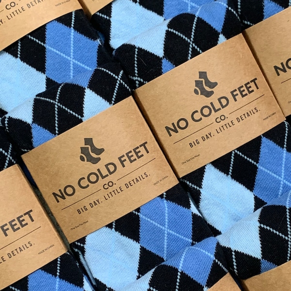 Black and Blue Groomsmen Socks Multi Pack, Blue and Black Argyle Socks for Wedding, Blue Wedding Socks for Groomsmen Sized Mens 8-13