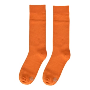 Orange Groomsmen Socks, Solid Clementine Orange Socks for Wedding Party, Wedding Socks for Groomsman Best Man Groomsmen and Groom