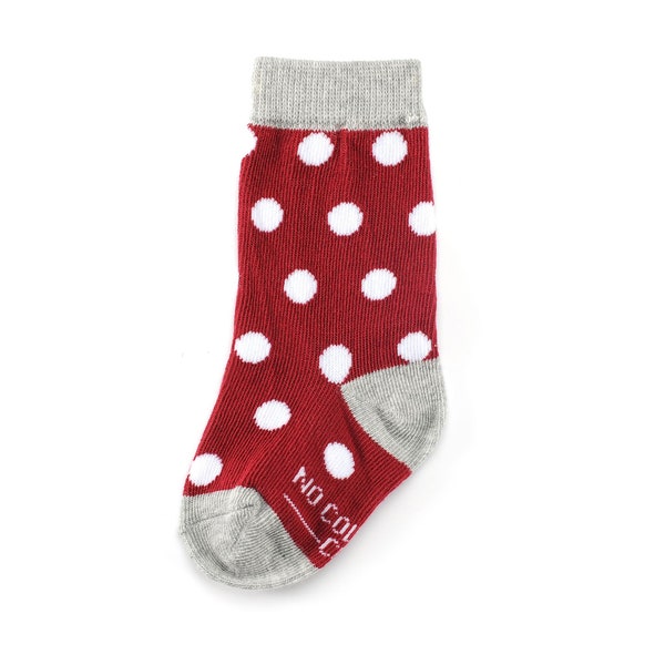 Burgundy Polka Dot Toddler Socks for Ring Bearers, Burgundy Socks with White Polka Dots for Wedding, Matching Socks for Ring Bearers