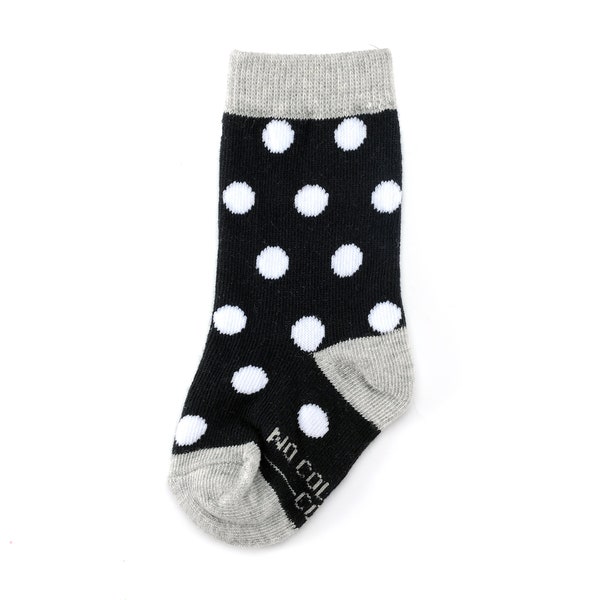 Black and White Polka Dot Toddler Socks for Ring Bearers, Black and White Socks for Wedding, Matching Socks for Groomsmen and Ring Bearers