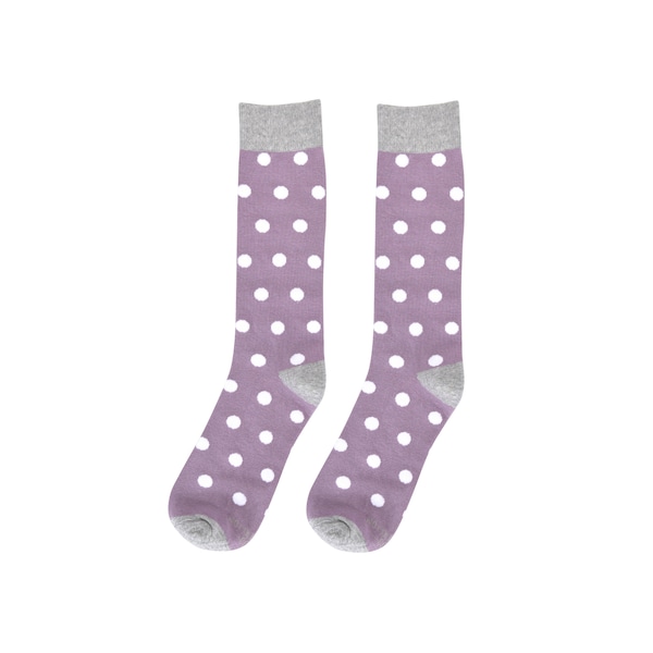 Wisteria Socks, Wisteria Purple Polka Dot Groomsmen Socks, Dusk Groomsmen Socks, Purple Wedding Socks for Groom Groomsman Best Man Gifts