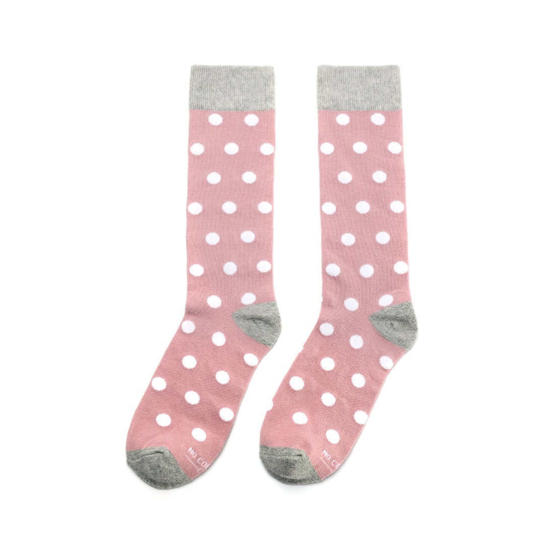 Dusty Rose Groomsmen Socks, Dusty Rose Polka Dot Socks, Pink Groomsmen ...