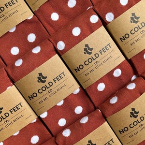 Burnt Orange Polka Dot Socks Groomsmen Multi Pack, Burnt Orange Socks for Wedding, Groomsmen Gift Terracotta Socks, Cinnamon Groomsmen Socks