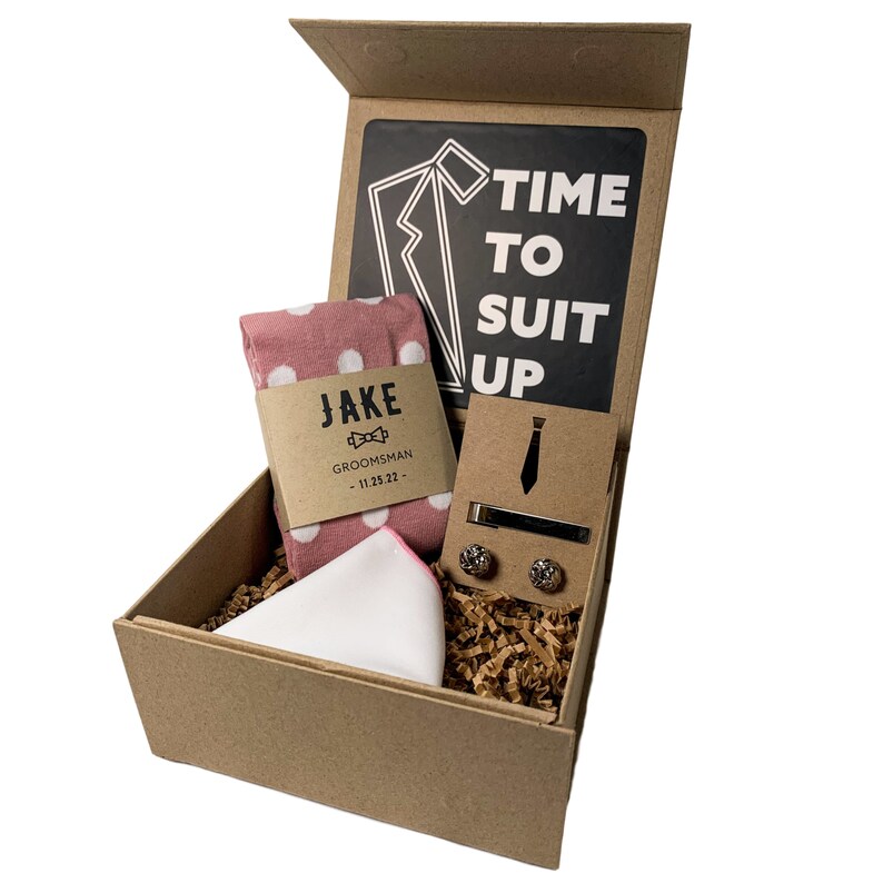 Personalized Groomsmen Gift Box Time To Suit Up Groomsmen