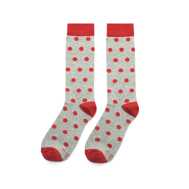 Red Wedding Socks, Red Polka Dot Socks for Wedding Party, Apple Wedding Socks for Groomsman Best Man Groomsmen and Scarlet Red Groom Gifts