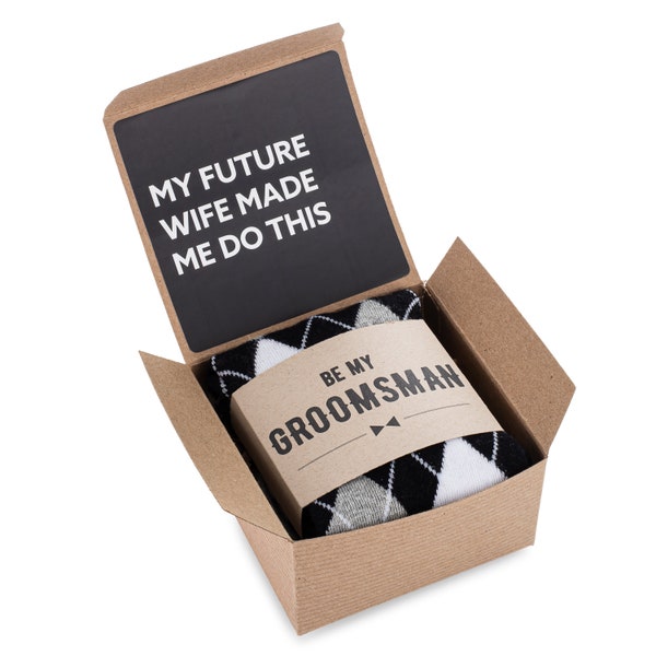 Groomsmen Sock Proposal Future Wife Made Me Gift Box, Gift Box for Groomsmen Socks Tie Gift Box, Groomsmen Gift Socks with Gift Box