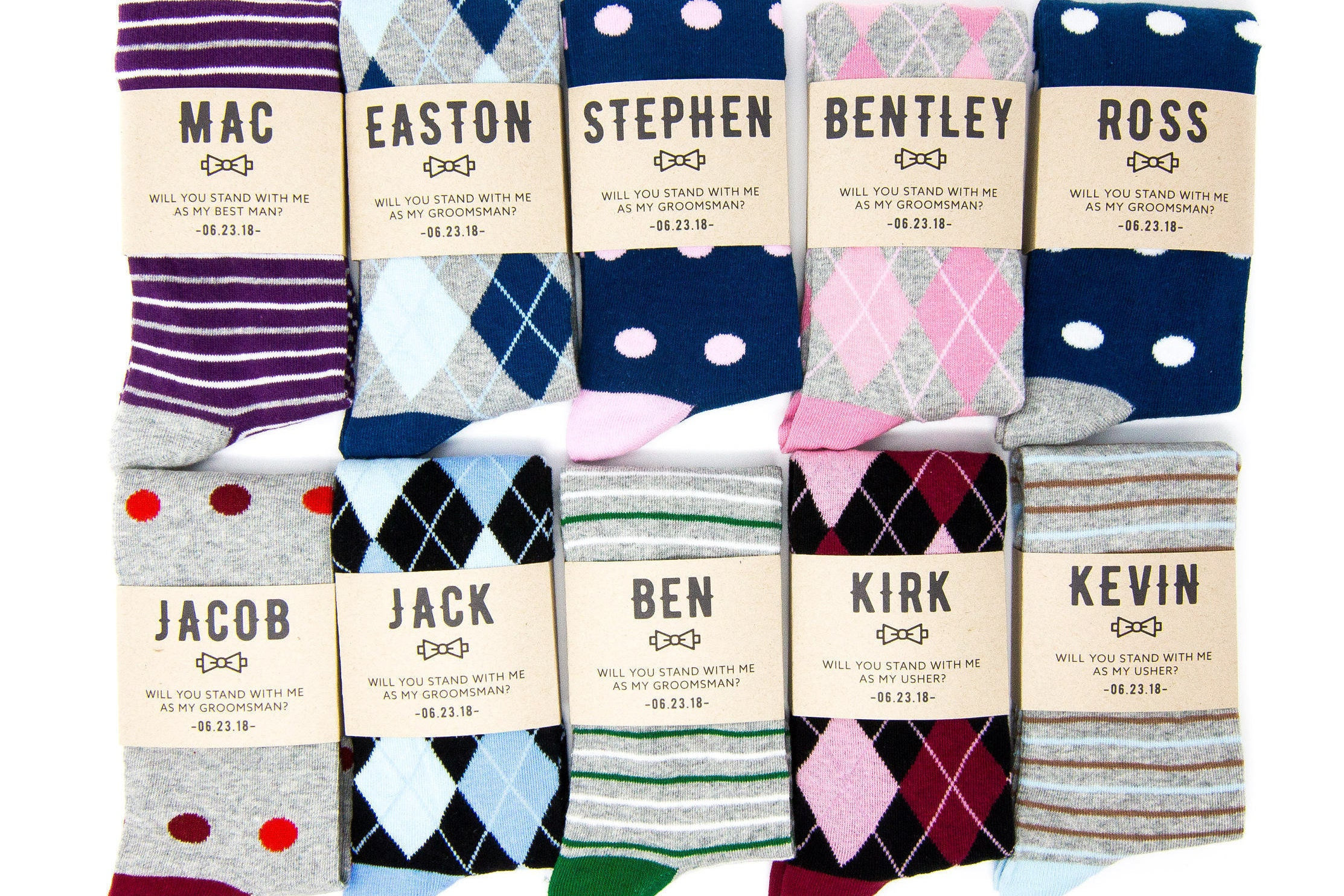 Personalized Groomsmen Socks with Custom Labels Personalized Groomsmen Socks with Custom Labels