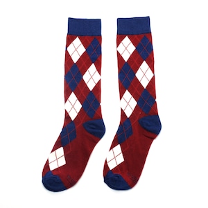 Burgundy Navy Argyle Groomsmen Socks, Burgundy Socks, Navy Socks, Wedding Socks for Groomsman Best Man Groomsmen and Groom Gifts