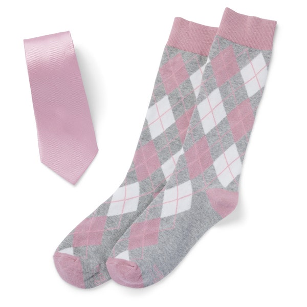 Dusty Rose Tie and Socks, Dusty Rose Argyle Groomsmen Socks for Wedding, Dusty Rose Silk Groomsmen Tie Socks Set, Mauve Tie for Groomsmen