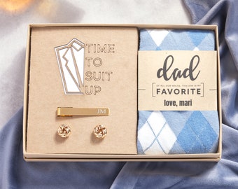 Personalized Gift for Dad on Wedding Day, Dad Favorite Walk Socks Engraved Tie Clip Custom Cufflinks, Father of Bride Gift, Gift for Father